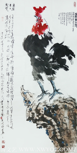 吴宝民作品 《五德君子新赞 》137cmx70cm
